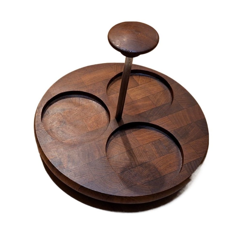 MCM Handcrafted Wooden Condiment Tray/Server Siamese Teak Atapco Hong Kong